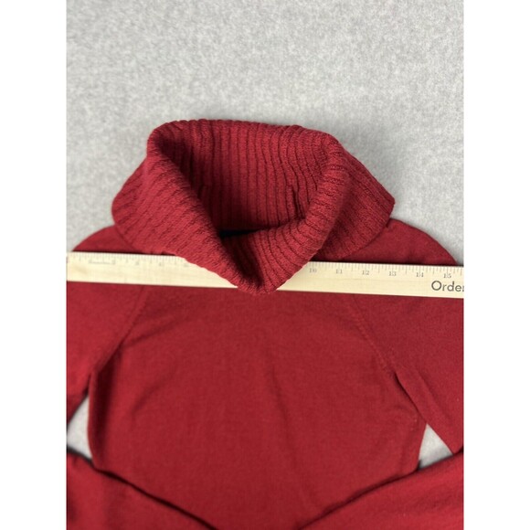 Ann Taylor Red Merino Wool Turtleneck Sweater Womens XS Ribbed Knit Fitted - Picture 6 of 14